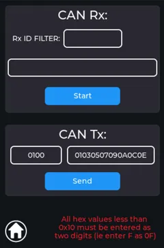 TapCAN demo can screen