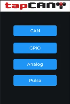 TapCAN demo home screen